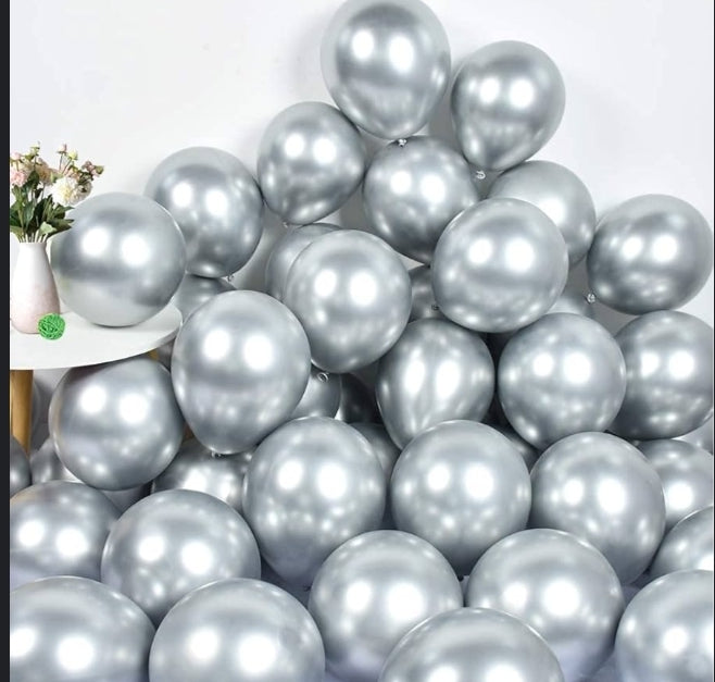 Chrome Silver 12inch Balloons