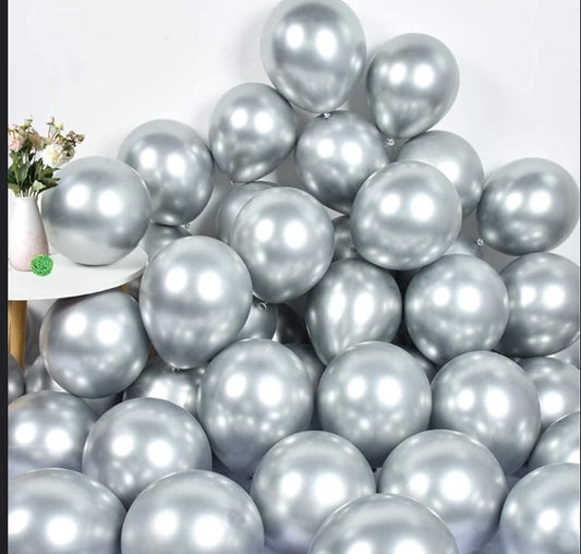 Chrome Silver 12inch Balloons